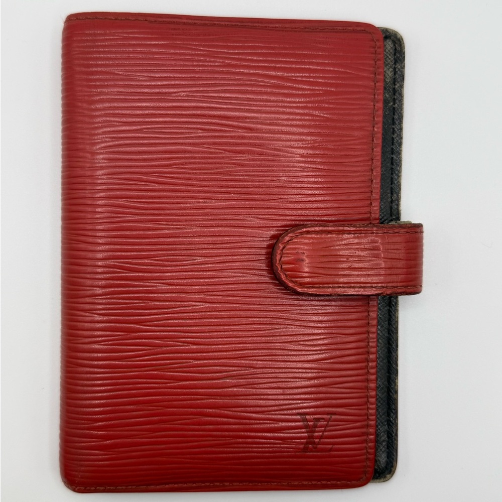 Auth Louis Vuitton Agenda PM Notebook Cover Epi Planner Cover With CoA
